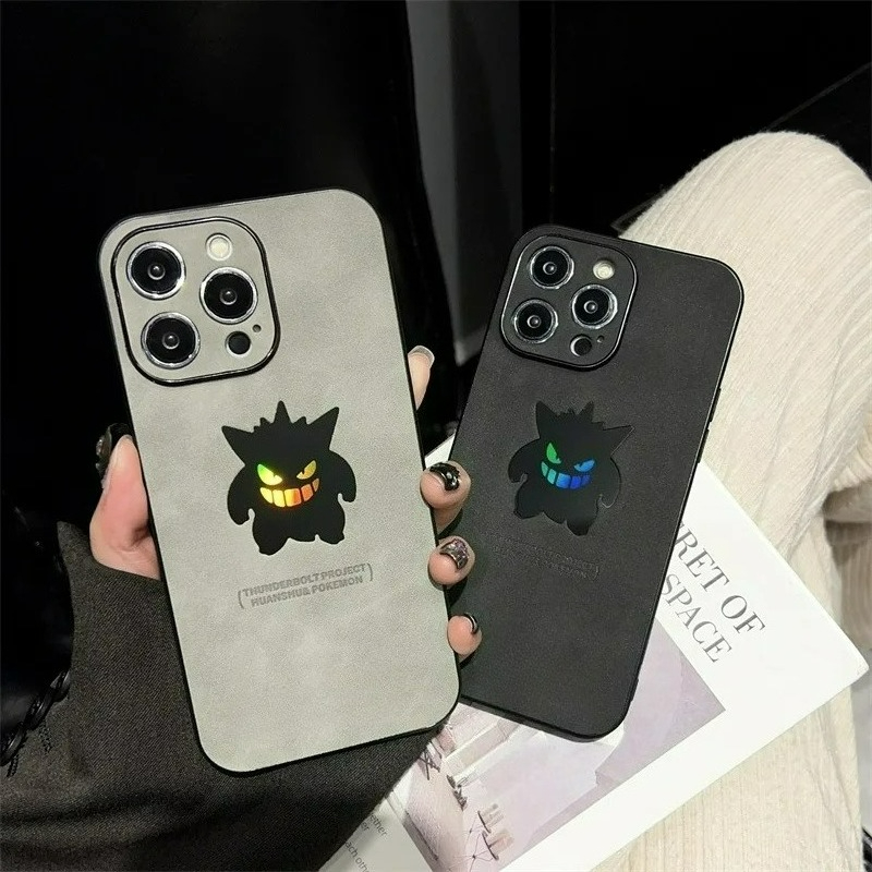 Phone Cases Xs Iphone - Karikatür Anime Gengar Deri Dokulu Lazer