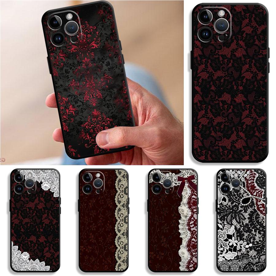 Phone Cases Red - Siyah ve Kırmızı Seksi Dantel Telefon