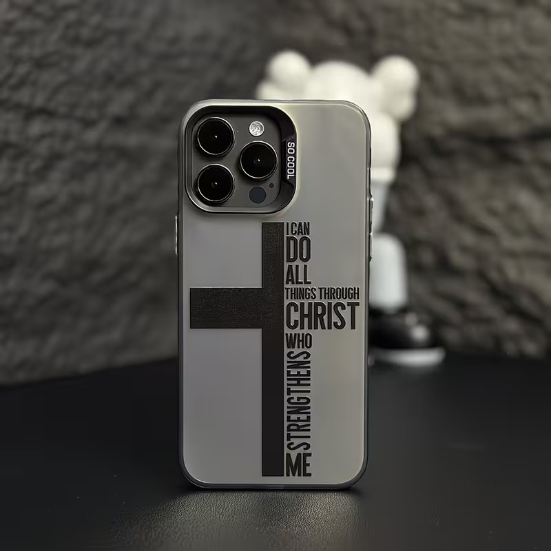 Phone Cases Xs Iphone - Parmak İzi Önleyici Çapraz İncil Desenli