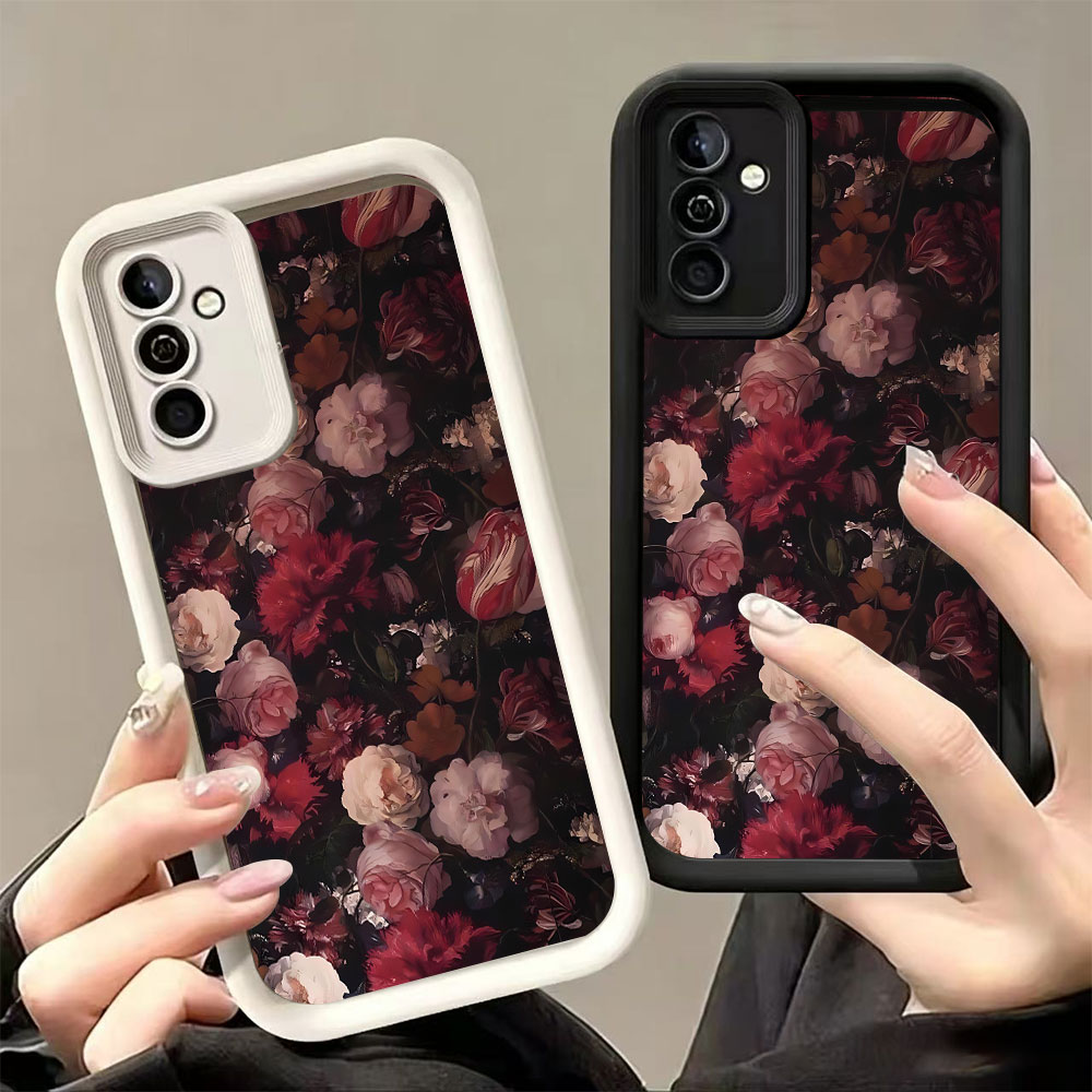 Phone Cases Red - Şarap Kırmızısı Gül Desenli Telefon Kılıfı