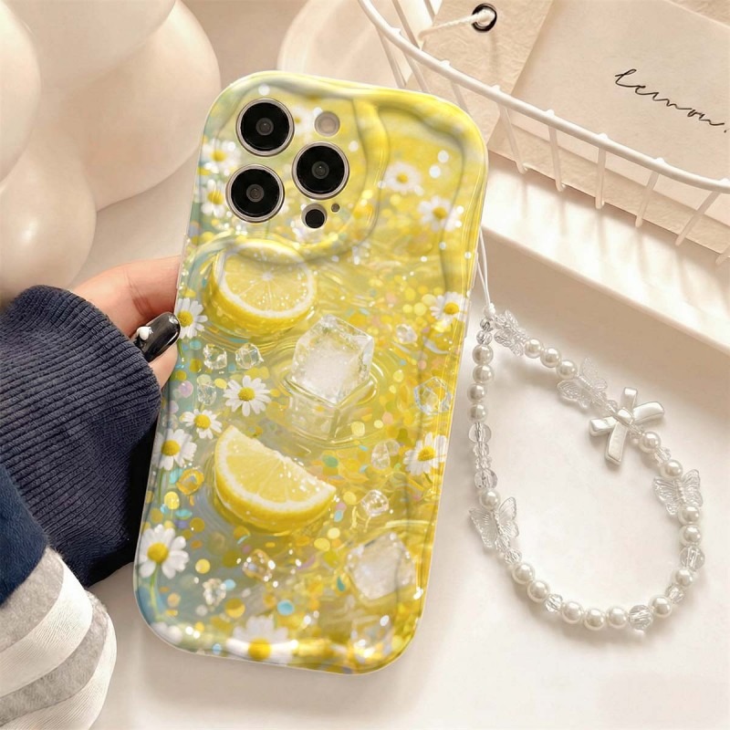 Phone Cases Drawing - Yağlı Boya Limon Çiçeği Buz Küpleri