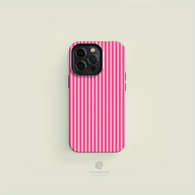 Buy Phone Cases - Çizgili Pembe Pembe Sert Telefon Kılıfı