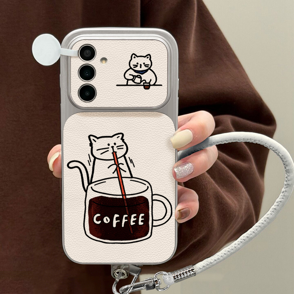 Phone Cases A14 Samsung - Kahve Sevimli Kedi Telefon Kılıfı Samsung