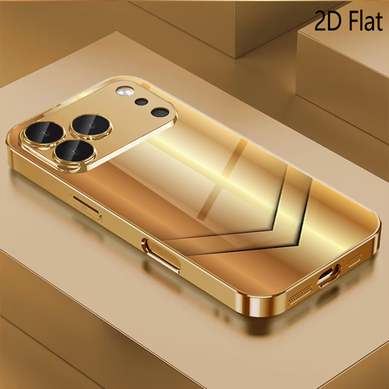 Phone Cases That Cover The Camera - Yaldızlı baskı desenli temperli cam tasarım
