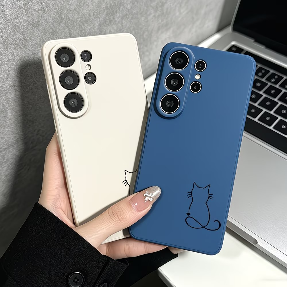 Phone Cases Drawing - Minimalist Çizgi Sanatı Kedi Çizimi Desenli