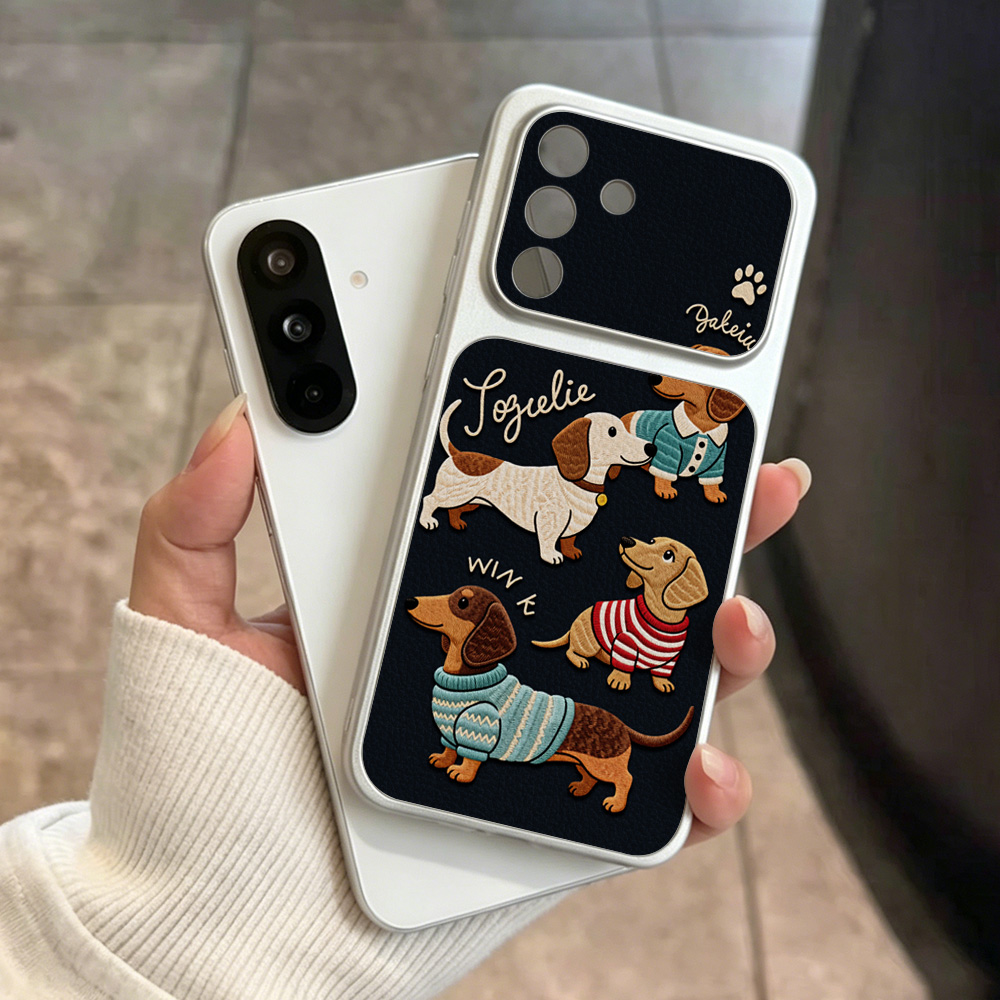 Phone Cases That Cover The Camera - Karikatür Köpek Deri Telefon Kılıfı Samsung