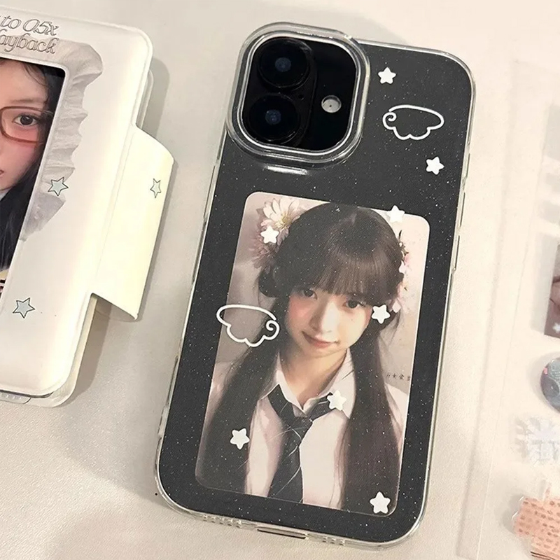 Phone Cases Cute Iphone 13 - Kore INS Sevimli Beyaz Yıldız Kanatlı