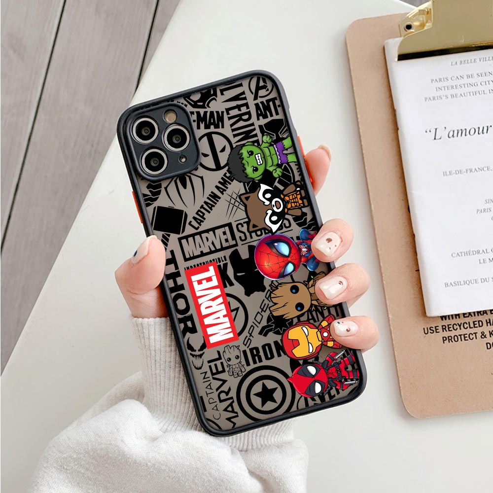 Phone Cases Cute Iphone 13 - Sevimli Marvel Kahramanları Mat Yarı Saydam
