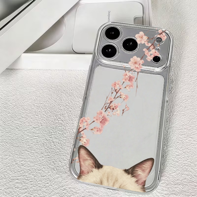 Phone Cases Cat - Sakura Kedi Suluboya Şık Desenli Telefon