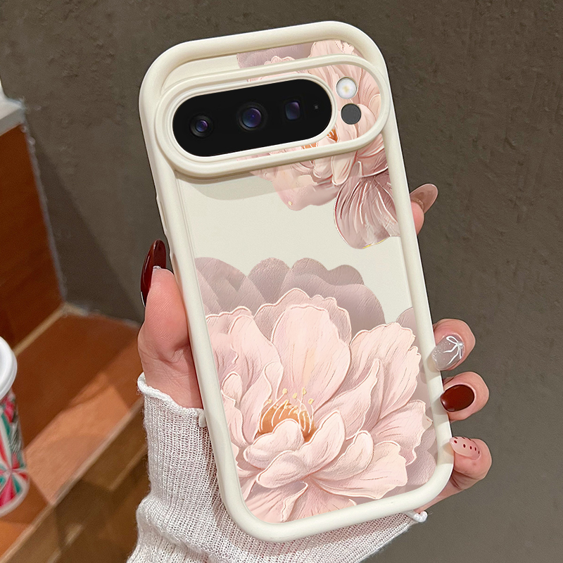 Phone Cases Google Pixel 10 - Pembe Çiçek Desenli Yumuşak TPU Telefon