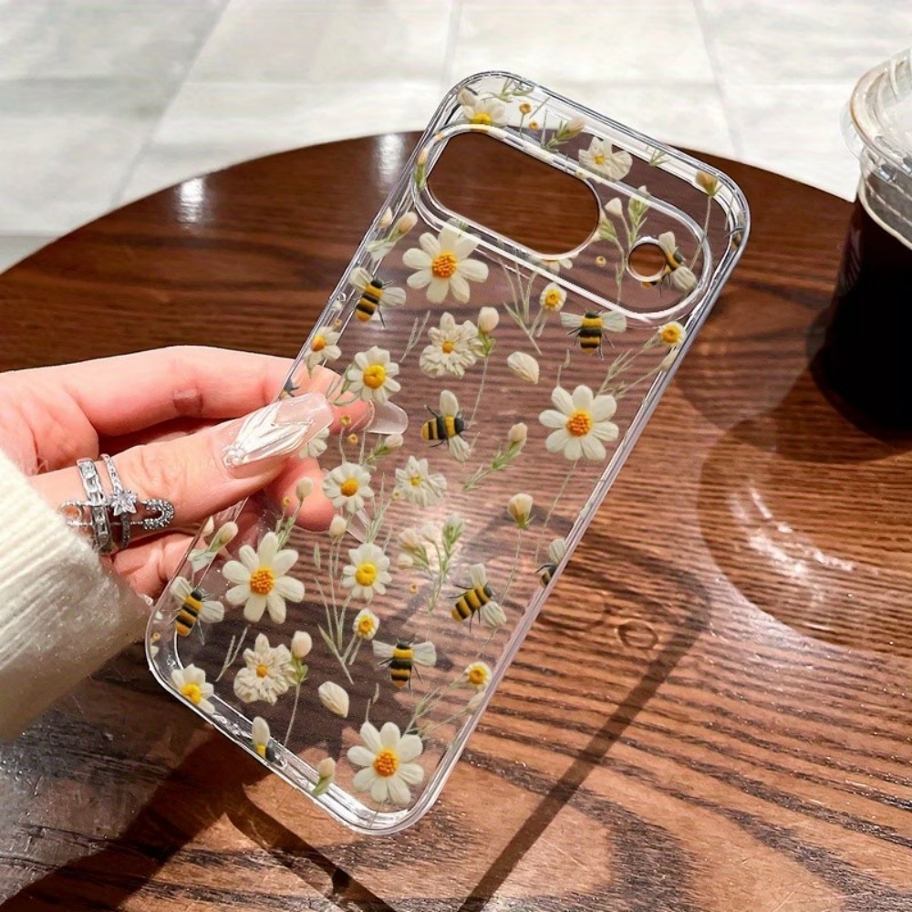 Phone Cases Google Pixel 10 - Sevimli Bal Arısı Çiçek Desenli Yumuşak