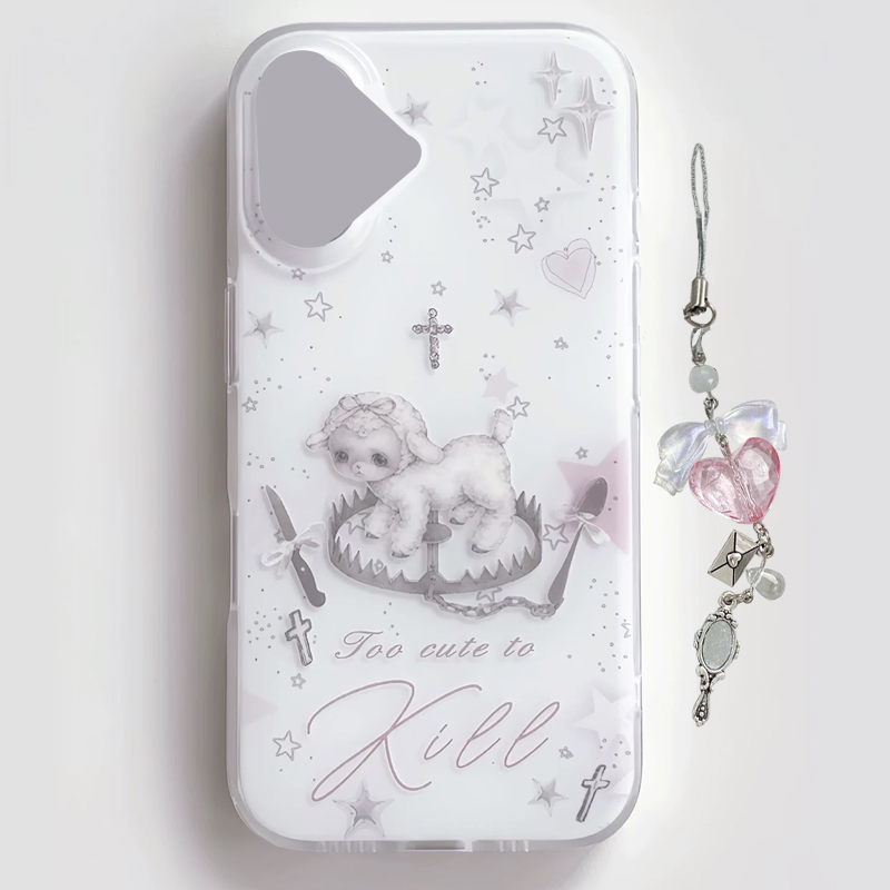 Phone Cases Kawaii - Y2K Kore Tarzı Yaratıcı Sevimli Pembe