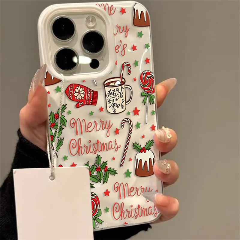Phone Cases Cute Iphone 13 - Sevimli Şenlikli Noel Desenli Telefon Kılıfı