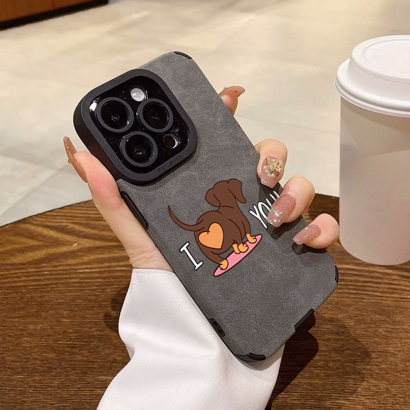 Phone Cases Cute Iphone 13 - Sevimli Dachshund Kalp Baskılı Telefon Kılıfı