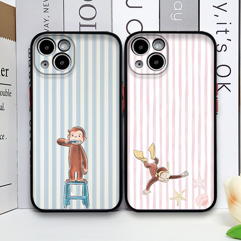 Phone Cases Xs Iphone - Çizgi Film Çizgili Maymun Kedi Tutan