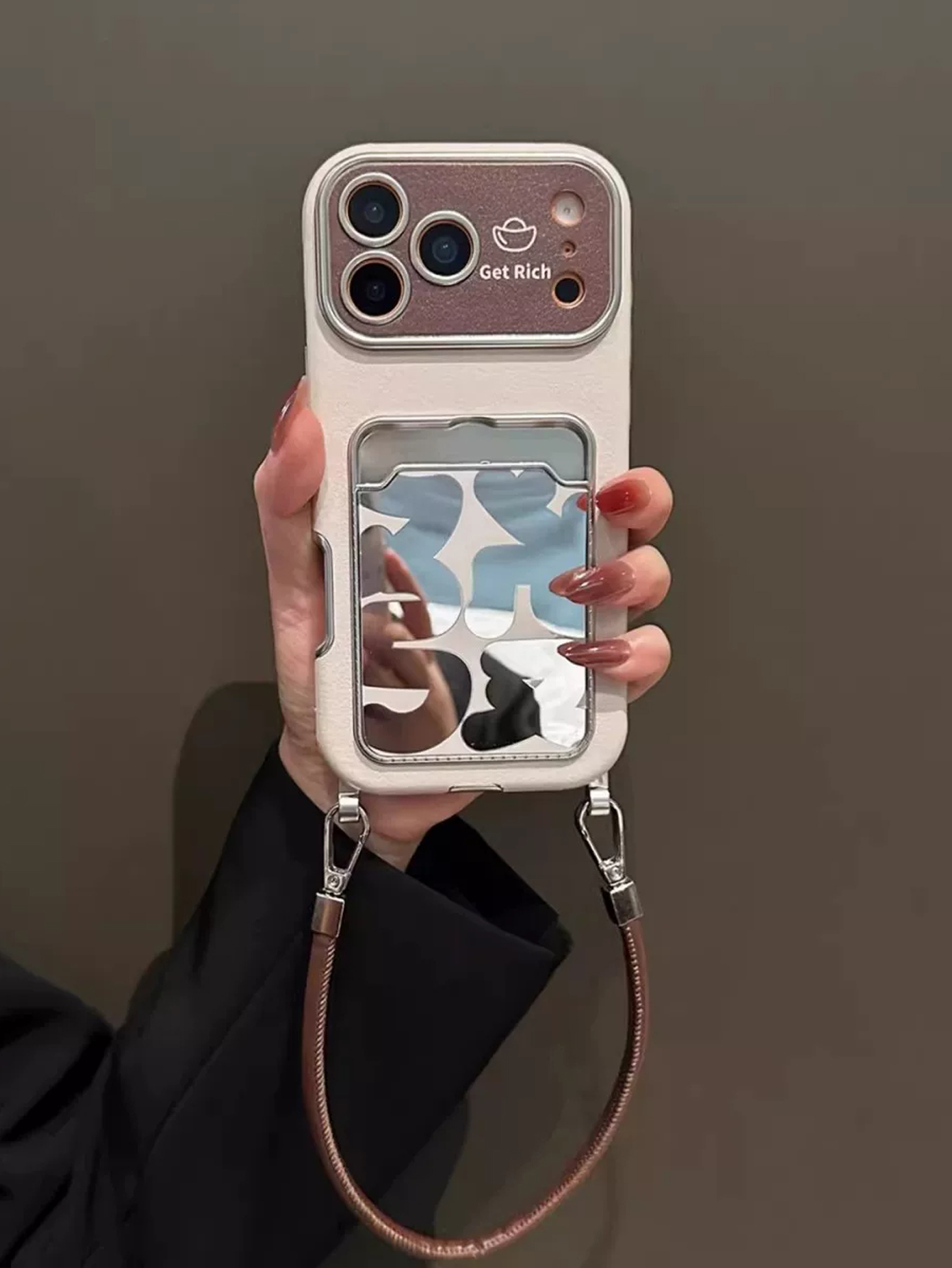Lüks Deri Aynalı Kartlık Telef - Phone Cases That Hold Cards incelemesi ve fiyatı