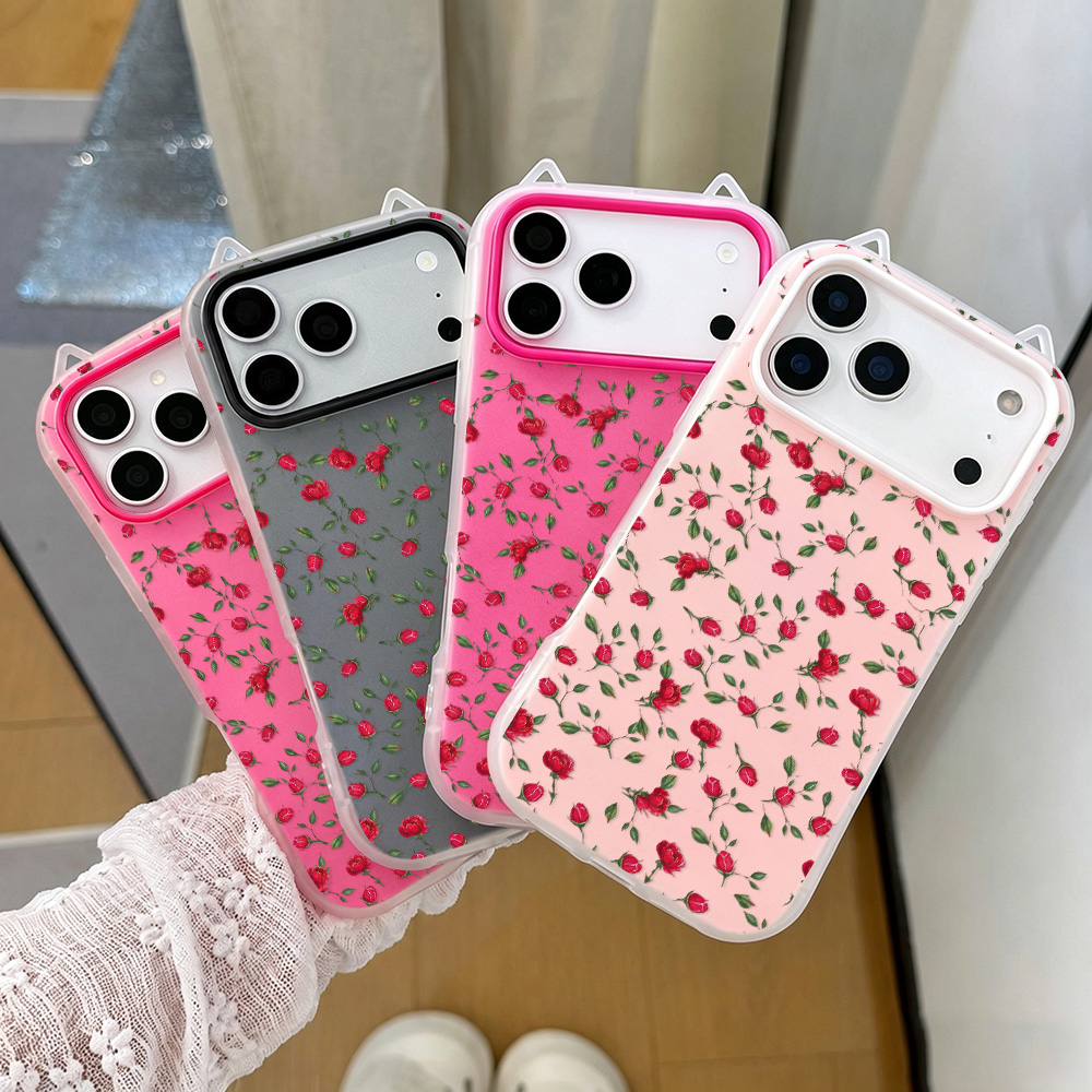 Kırmızı Gül Çiçekli Kedi Kulak - Phone Cases Red incelemesi ve fiyatı