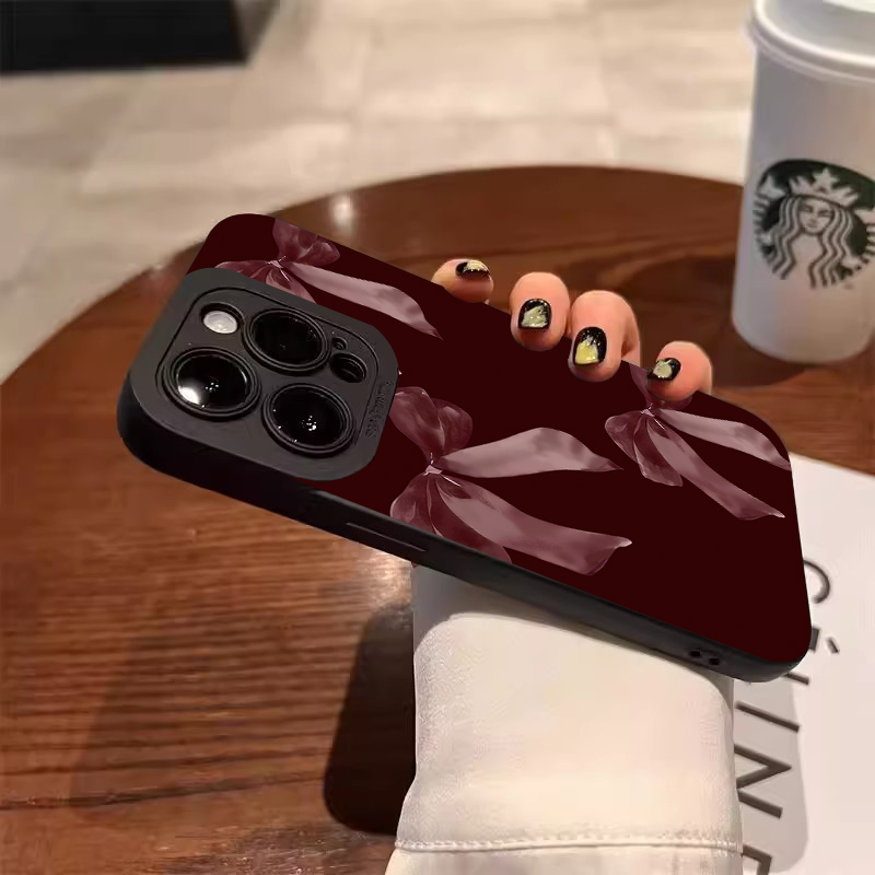 Şarap Kırmızısı Fiyonk Desenli - Phone Cases Red incelemesi ve fiyatı