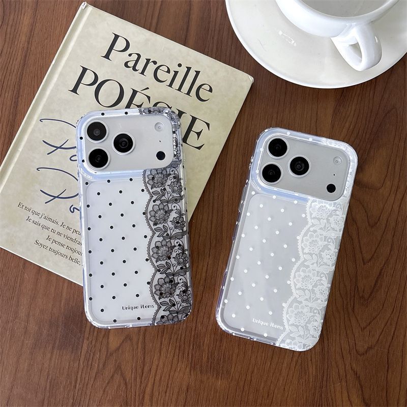 Puantiyeli Dantel Beyaz Siyah  - Phone Cases Kawaii incelemesi ve fiyatı