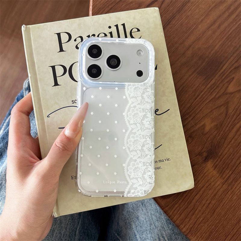 Puantiyeli Dantel Beyaz Siyah  - Phone Cases Kawaii incelemesi ve fiyatı