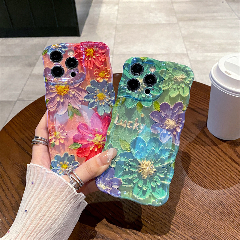 Retro Mavi Işıklı Yağlı Boya Ç - Phone Cases Drawing incelemesi ve fiyatı