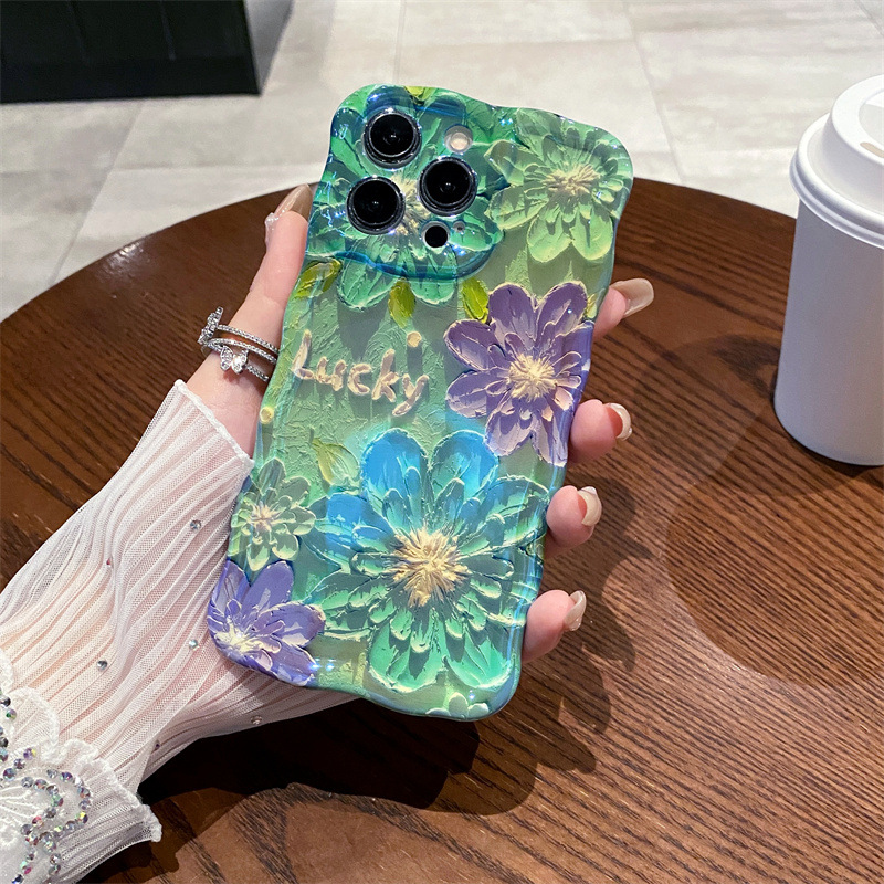 Retro Mavi Işıklı Yağlı Boya Ç - Phone Cases Drawing incelemesi ve fiyatı