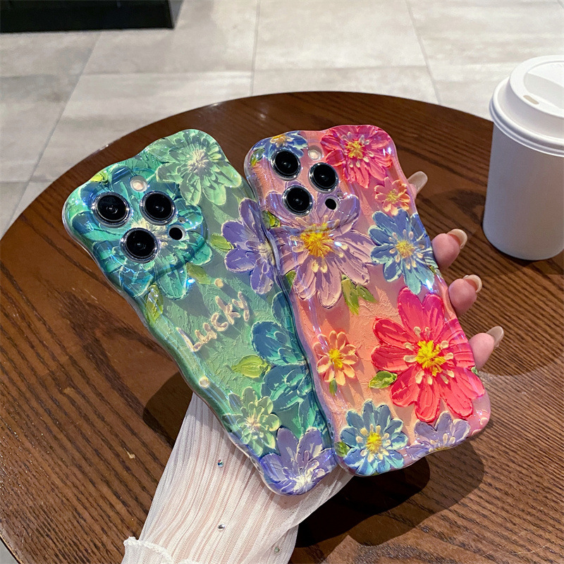 Retro Mavi Işıklı Yağlı Boya Ç - Phone Cases Drawing incelemesi ve fiyatı
